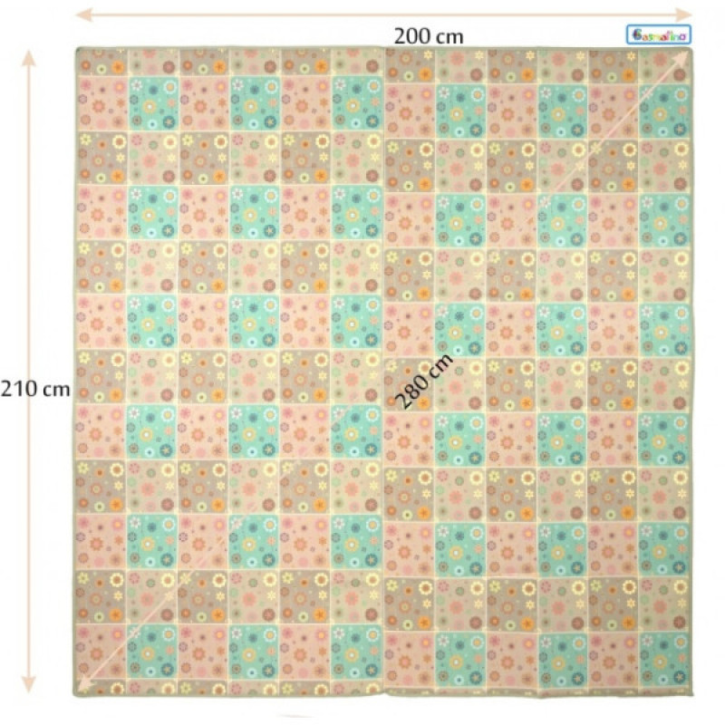 CASMATINO Detská ľahká skladacia podložka BLOOM FLOOR 210x200cm - tenká